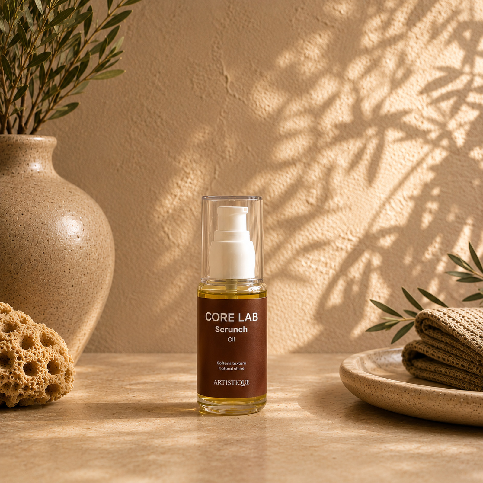 CORE LAB Scrunch Oil für Locken mit pflanzlichen Ölen (ohne Silikone)